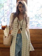 Unique Hollow Crochet Extra-Long Knitted Cardigan